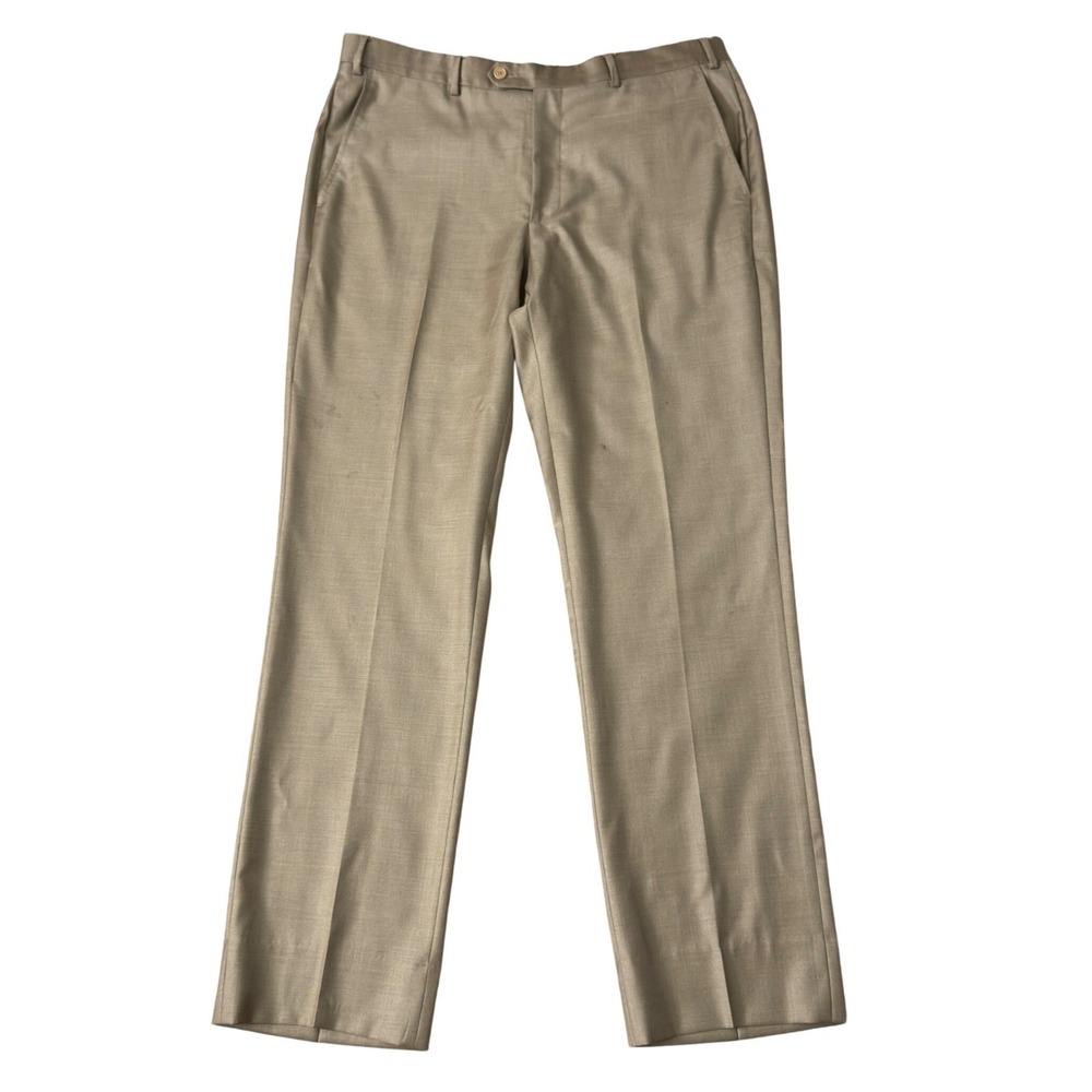 LORO PIANA Roma Mens Tan Dress Pants Loro Piana Fabric Made in Italy Sz 38 BB10